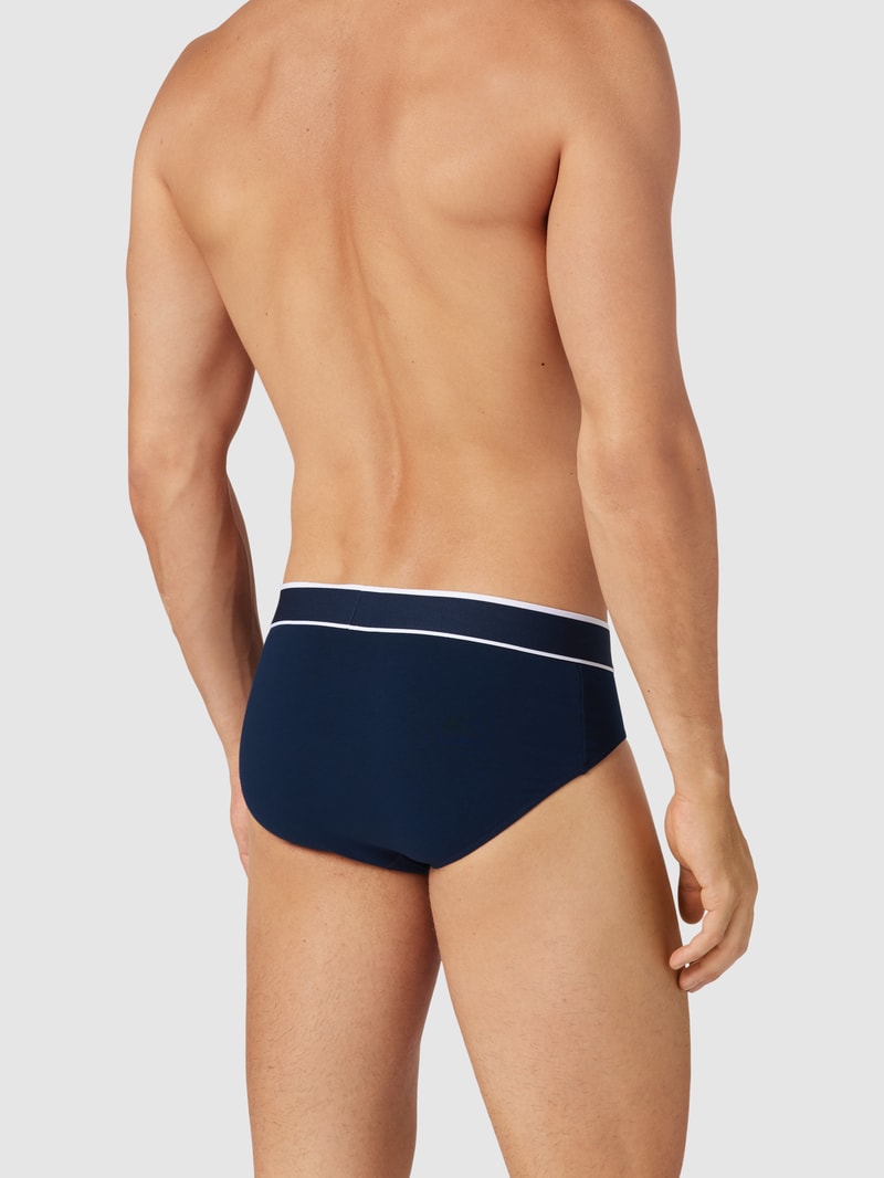 Slip mit Logo-Bund im 3er-Pack in marineblau