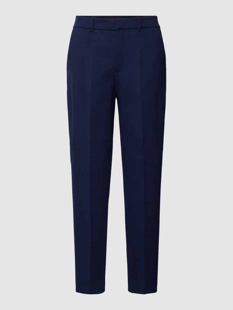 Stoffhose in unifarbenem Design in marineblau