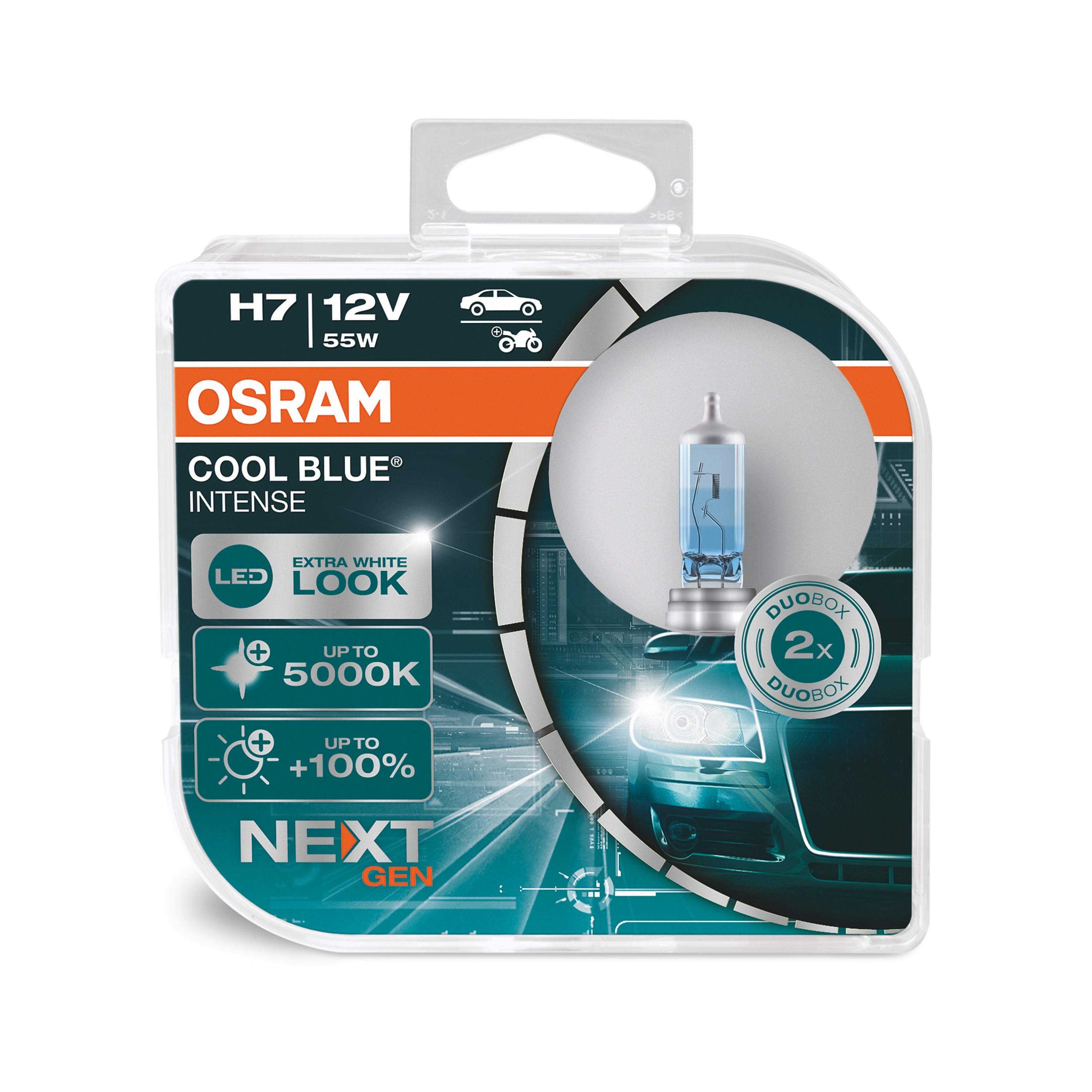 OSRAM Cool Blue Intense NextGeneration H7 12 V 55-W, 2 Stück - ATU