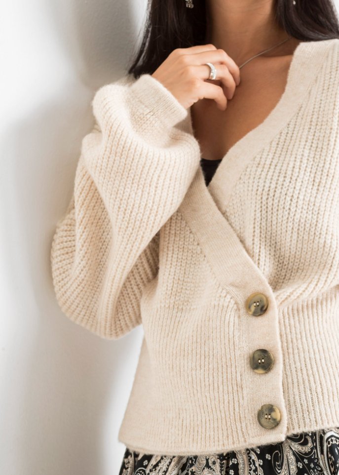 Oversized-Pullover in Wickeloptik