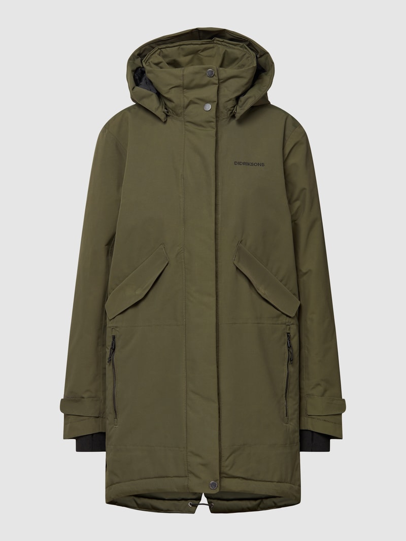 Steppjacke mit abnehmbarer Kapuze in khaki