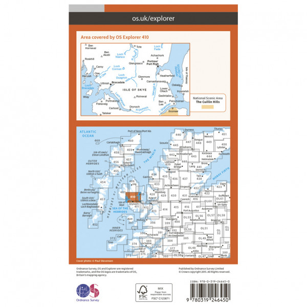 Ordnance Survey - Skye / Portree / Bracadale EXP410 - Wanderkarte