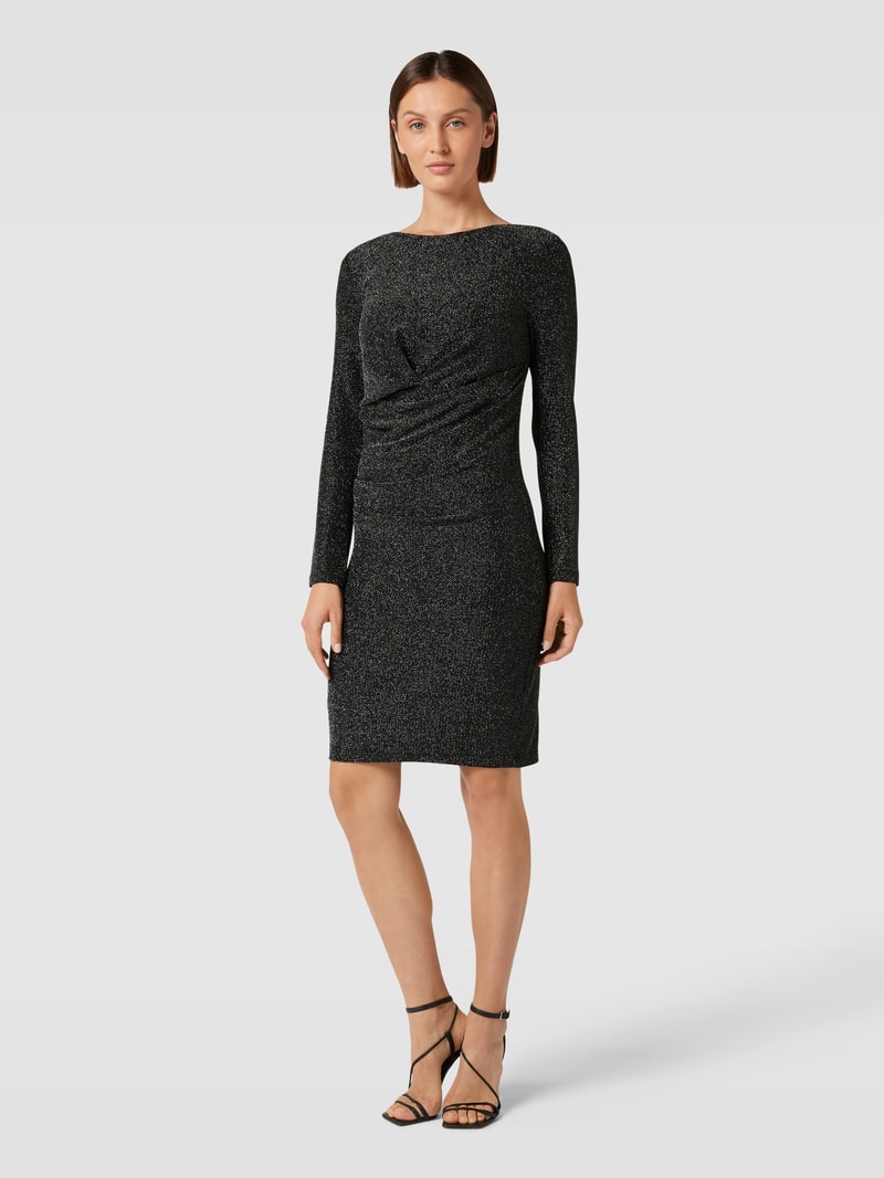 Knielanges Kleid mit Raffungen in silber