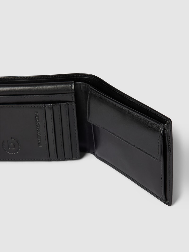 Portemonnaie mit Label-Details Modell 'Romano' in schwarz