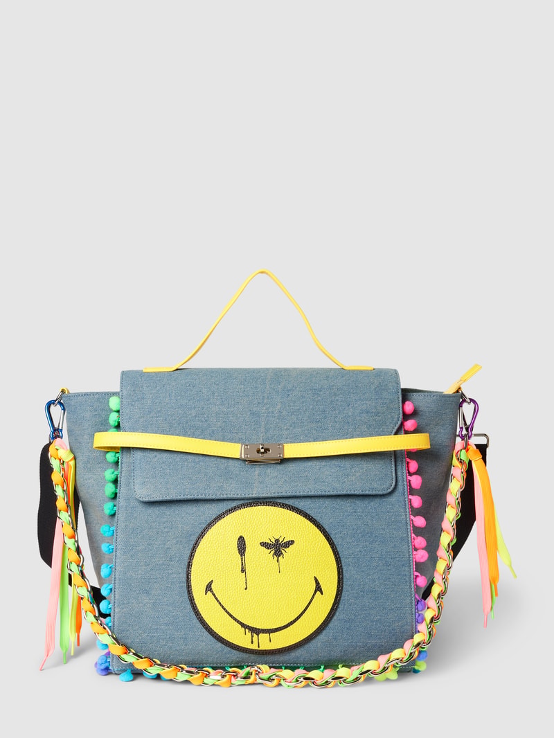 Tote Bag mit Zierbesatz in jeans