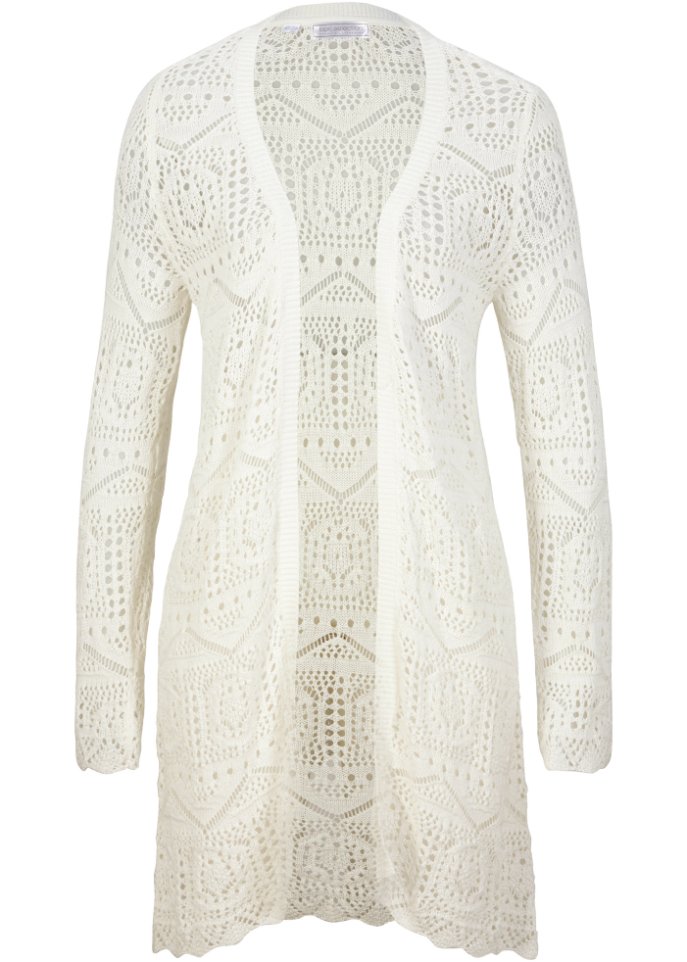 Ajour-Longstrickjacke