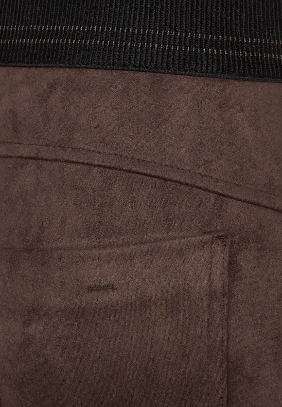 Street One Skinny Hose in Velour Optik