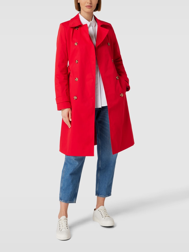 Trenchcoat mit doppelreihiger Knopfleiste in rot