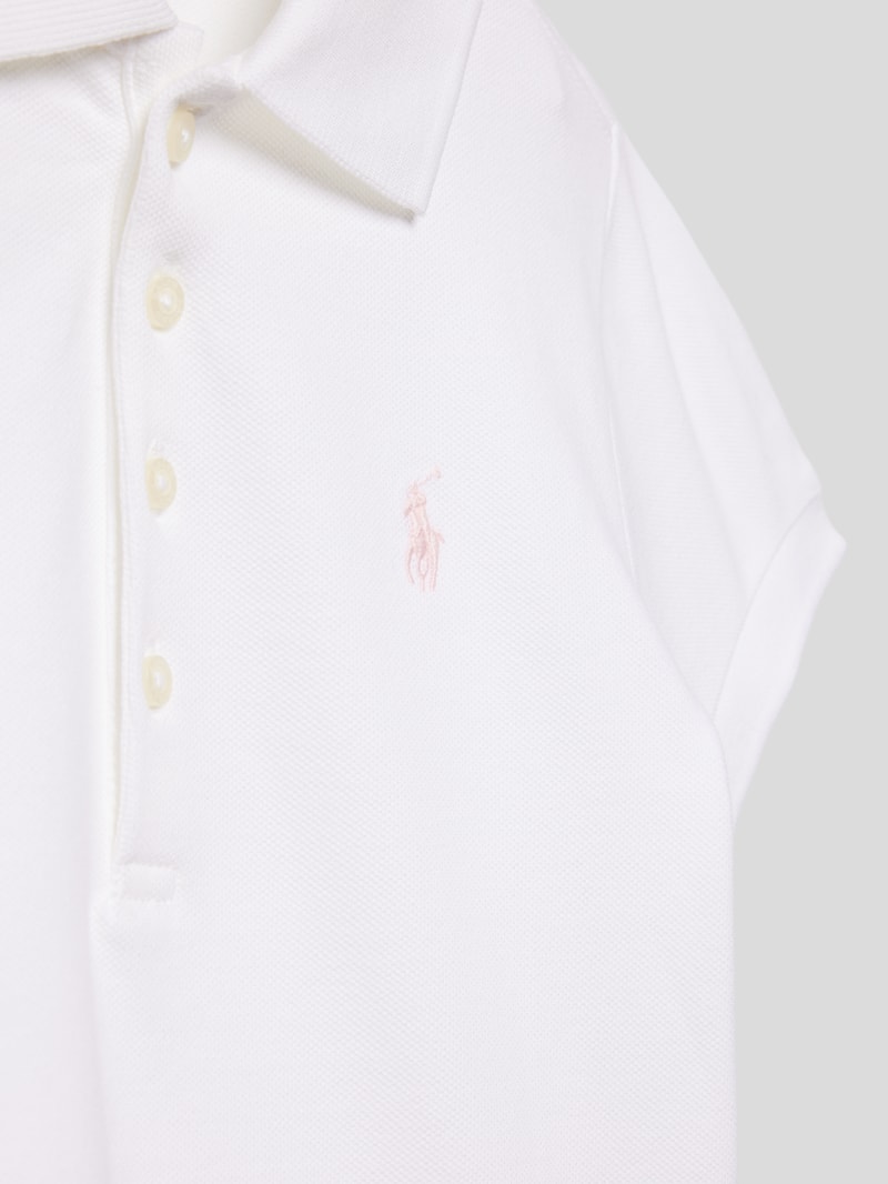 Poloshirt mit Label-Stitching in weiß