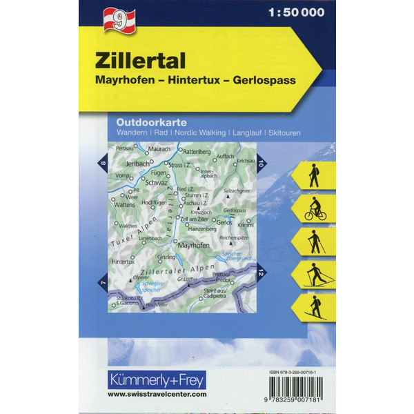 KuF Österreich Outdoorkarte 09 Zillertal 1 : 50 000 - Wanderkarte