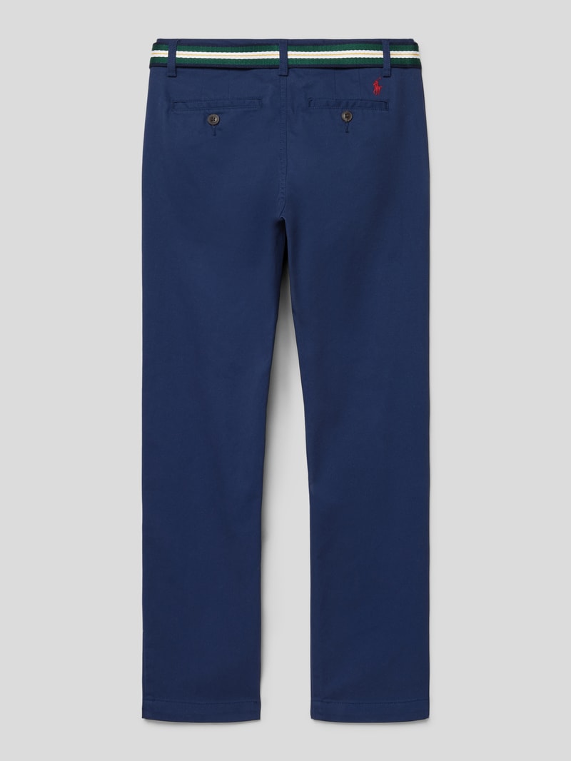 Skinny Fit Hose mit kontrastivem Gürtel in marineblau