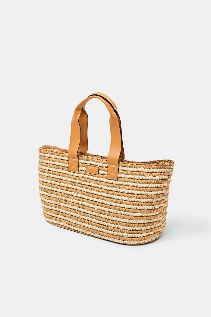 Basttasche mit Details in Lederoptik