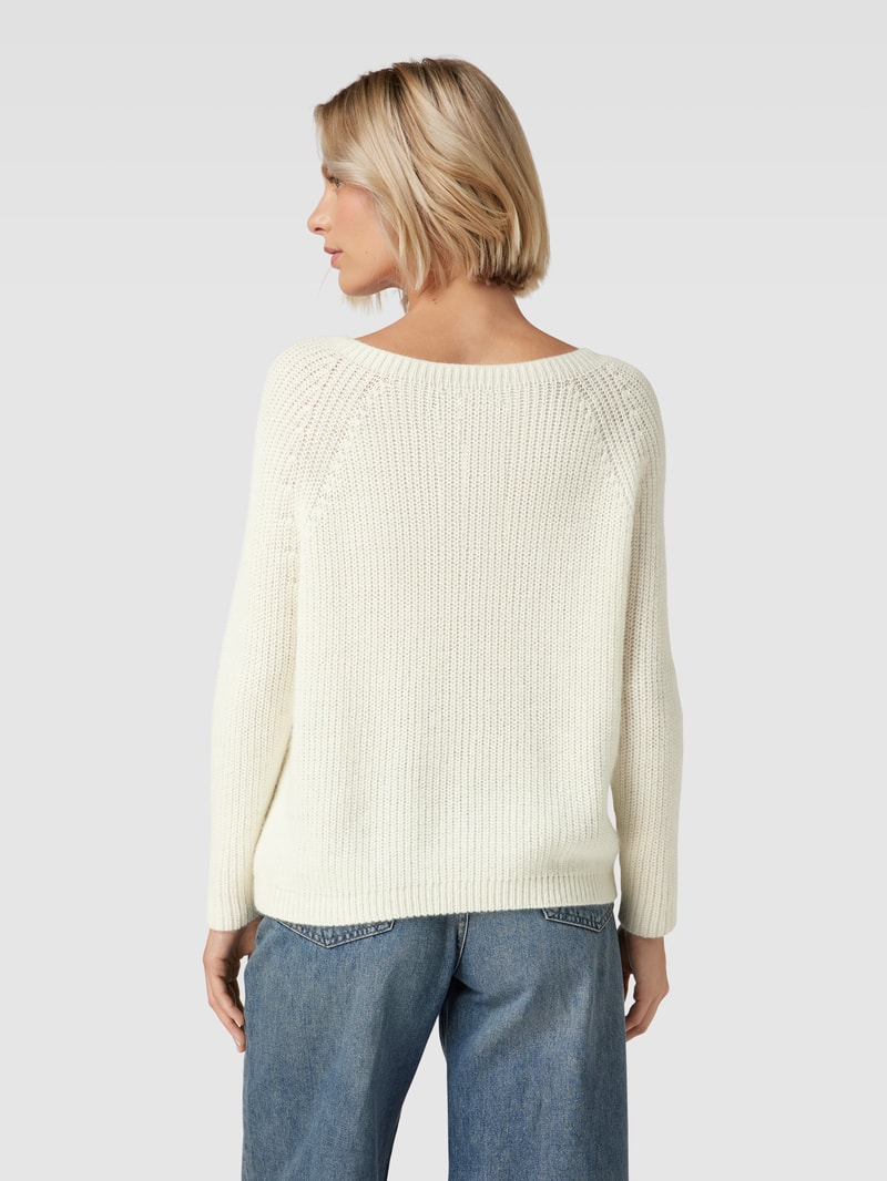 Strickpullover mit Rundhalsausschnitt Modell 'XENO' in ecru