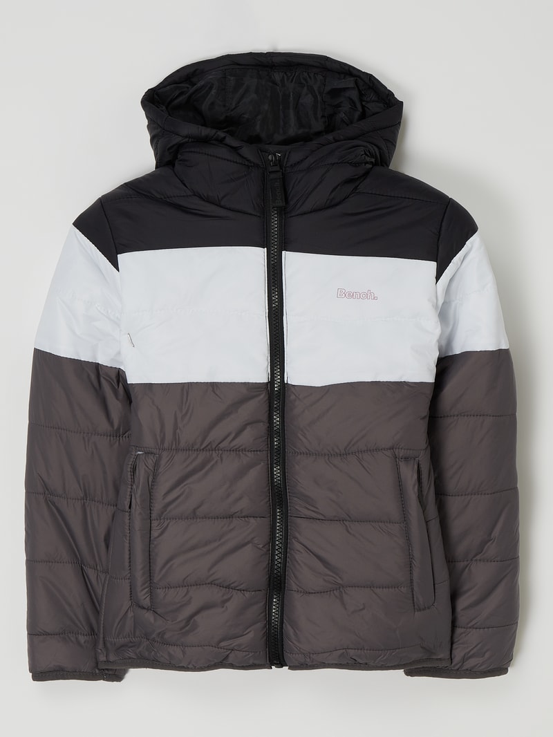 Steppjacke mit Logo in schwarz