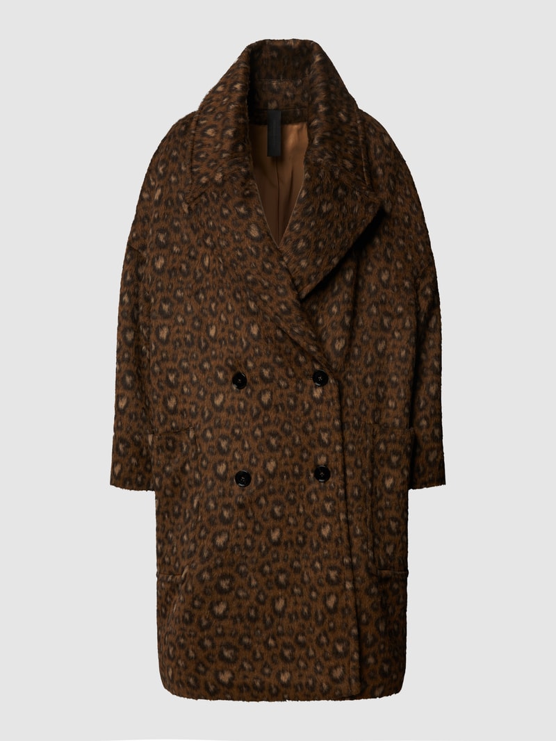 Mantel mit Animal-Print in camel