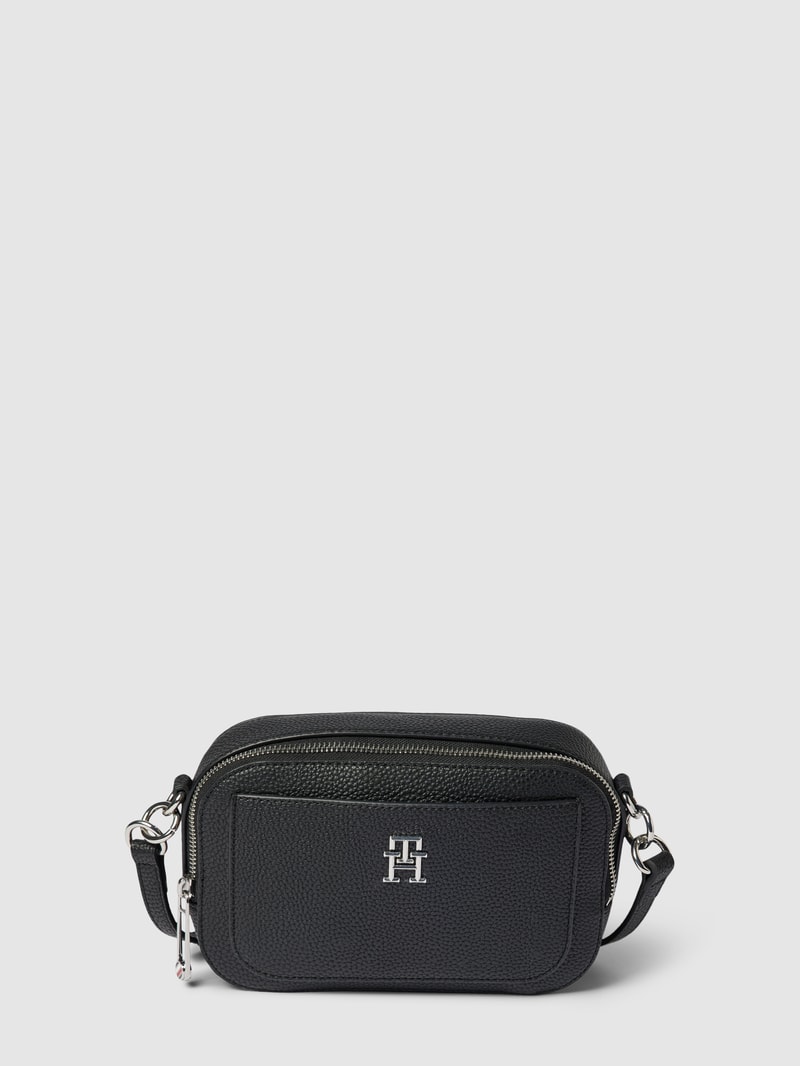 Handtasche mit Label-Detail Modell 'EMBLEM CAMERA' in schwarz