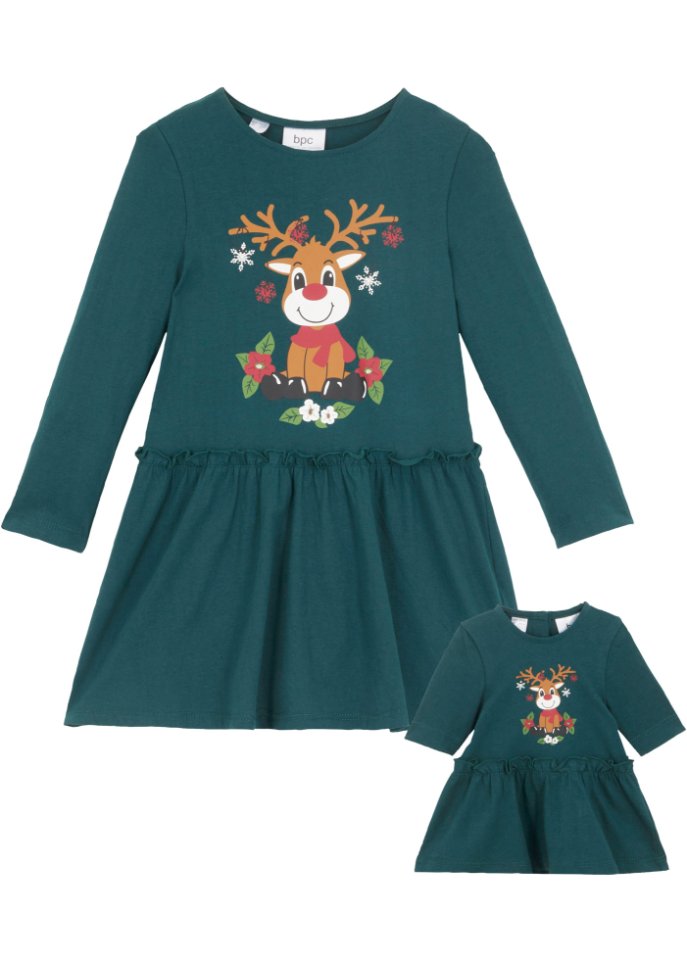 Mädchen Jerseykleid + Puppenkleid (2-tlg. Set)