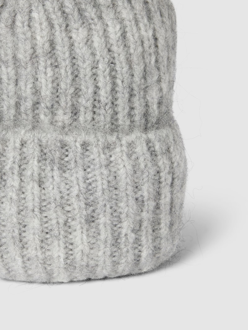 Beanie mit Strukturmuster Modell 'ULLIE' in mittelgrau