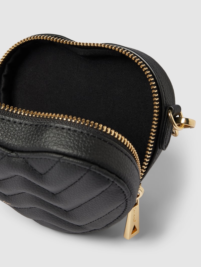 Handtasche mit Steppnähten Modell 'Mini Heart' in black