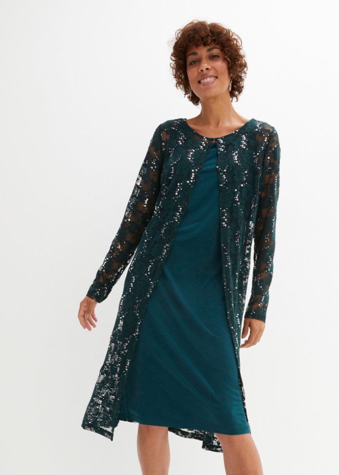 Kleid mit Spitze (2-tlg. Set)