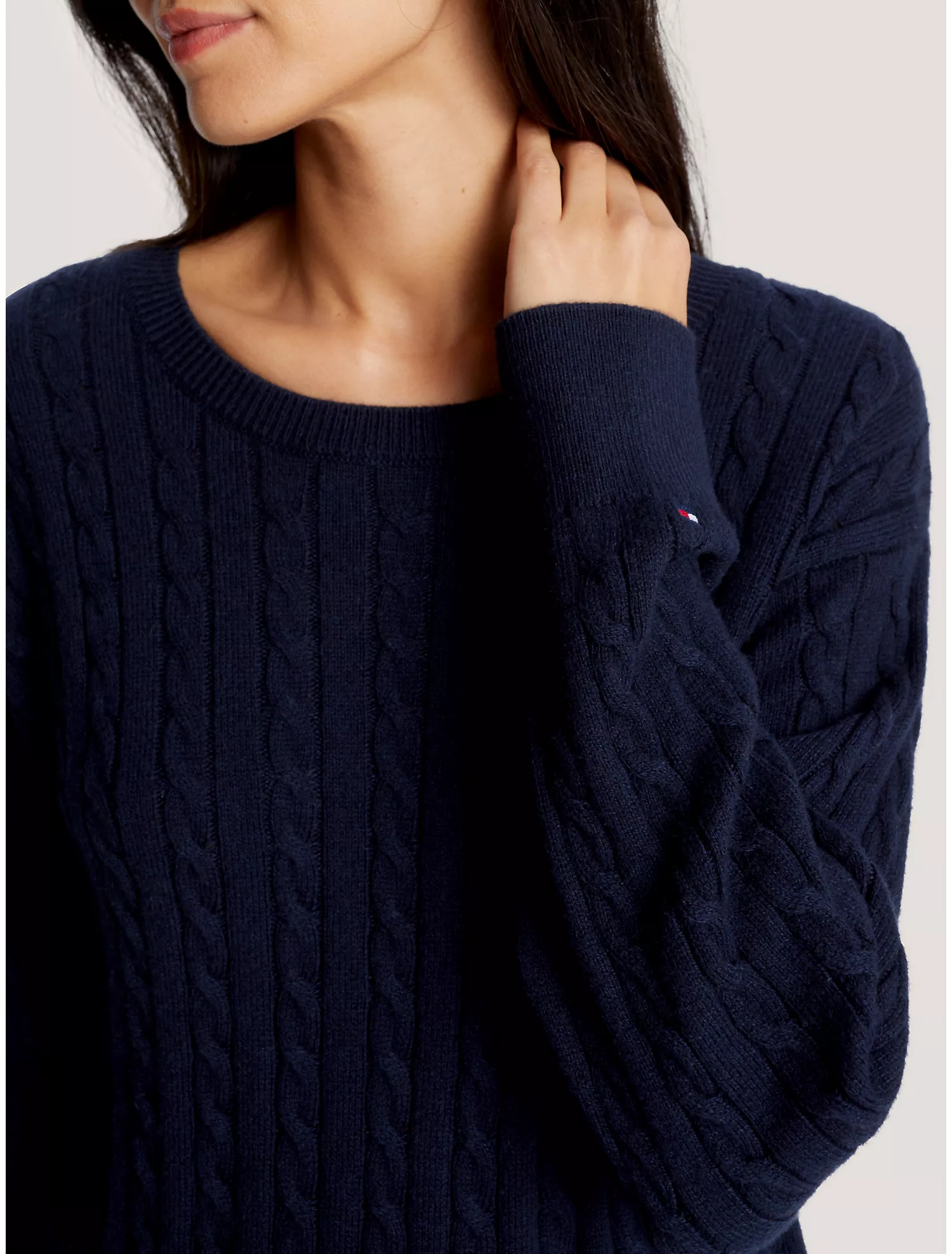 Relaxed Fit Cable Knit Sweater