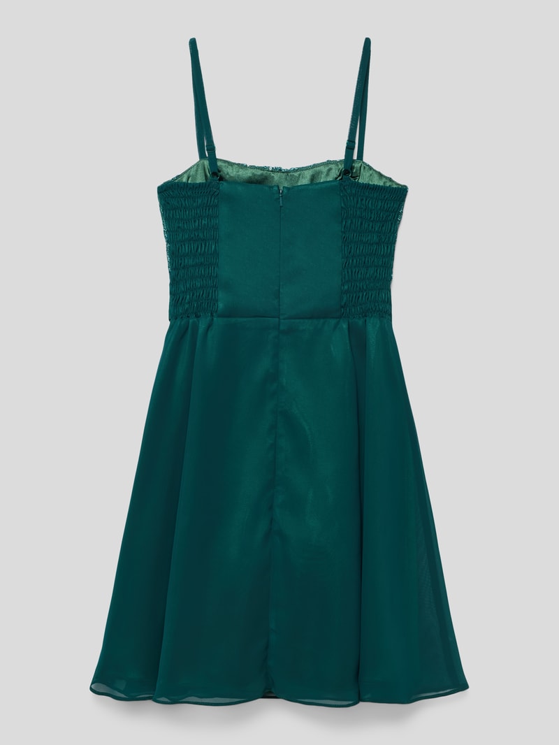 Kleid mit floralem Detail in dunkelgrün