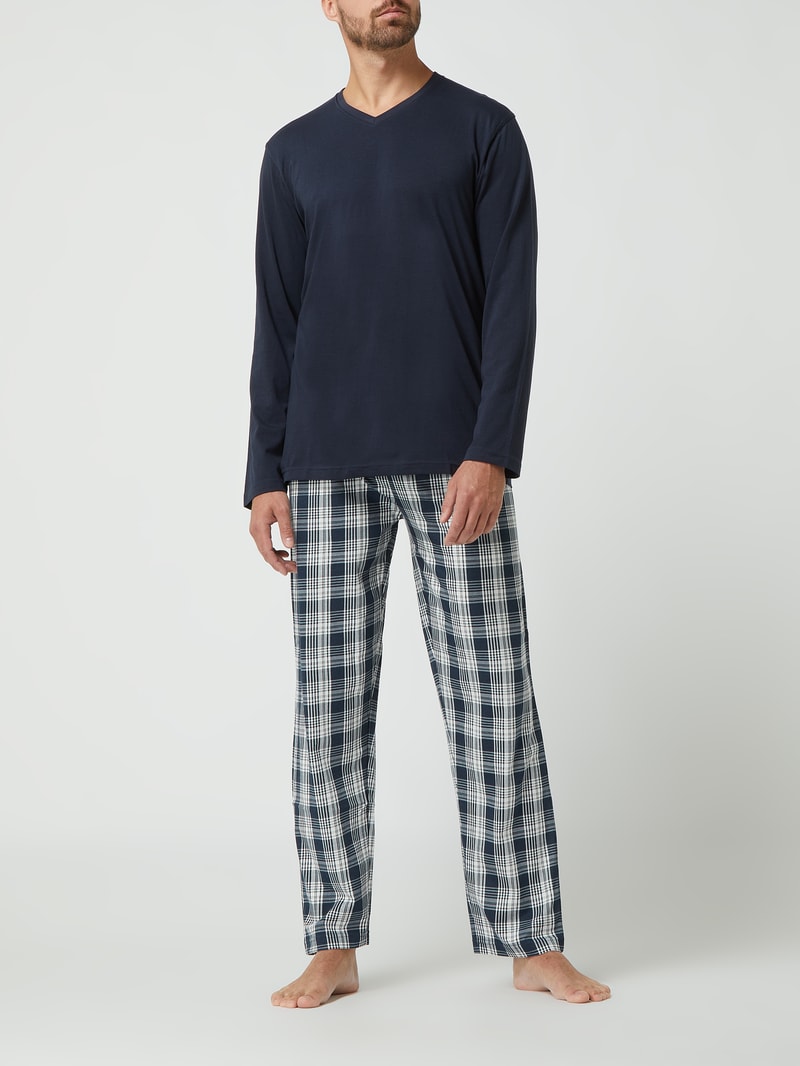 Pyjama aus Baumwolle in blau