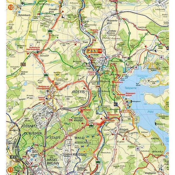 Elsterradweg Radwander- und Wanderkarte 1 : 35 000 - Wanderkarte