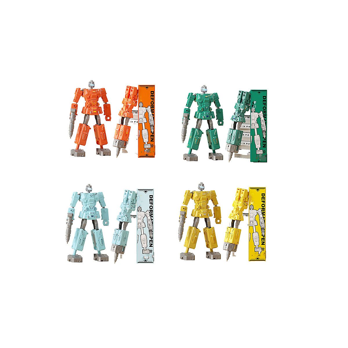 Schreibwarenstift für Kinder 4pcs Roboter verformbarer Stift kreatives Briefpapier Lernspielzeug