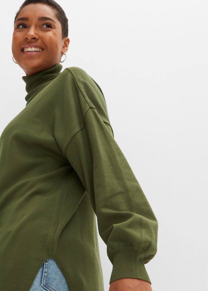 Langer Rollkragenpullover