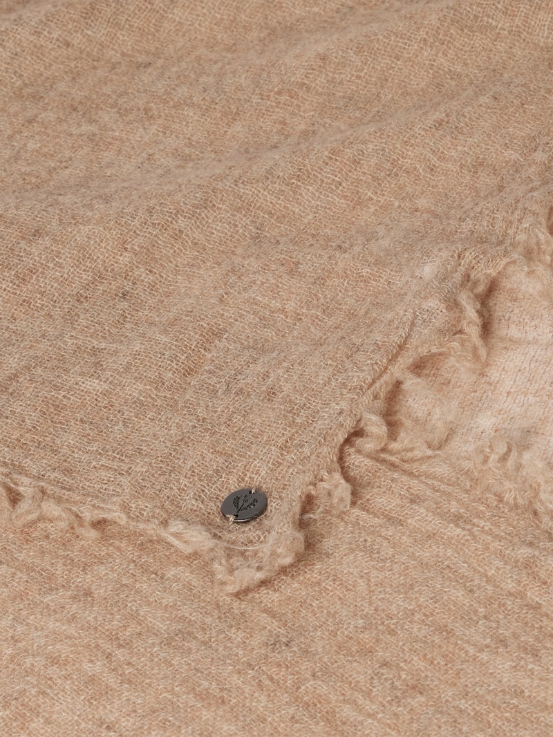 Wollschal aus reiner Schurwolle in beige
