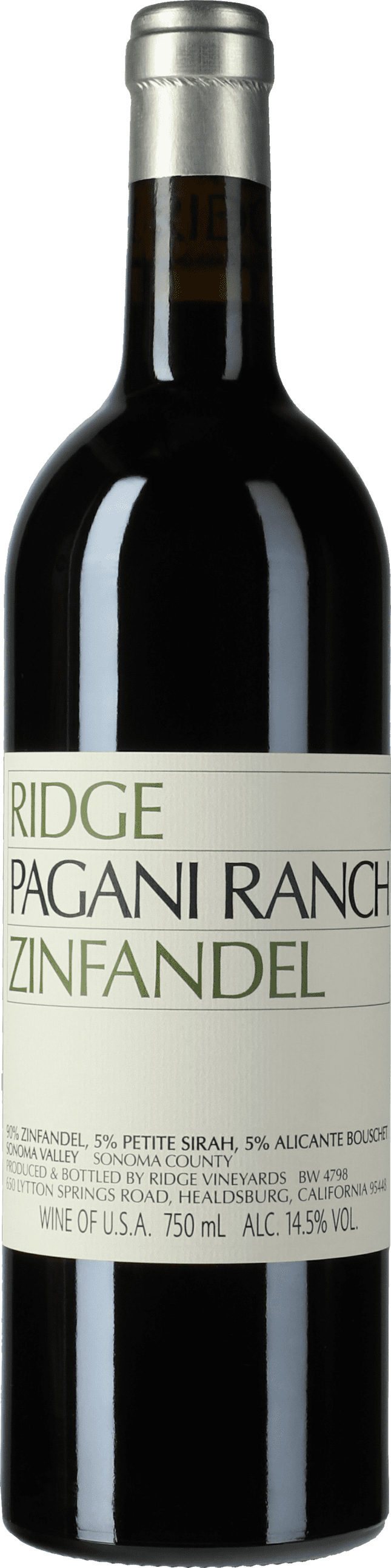 Ridge: Zinfandel Pagani Ranch 2021