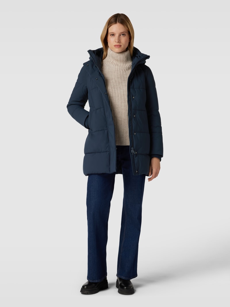 Steppmantel mit Kapuze Modell 'BETHANY' in marineblau