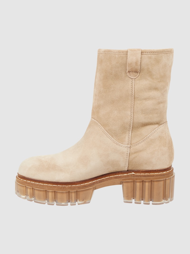 Boots in Veloursleder-Optik in camel