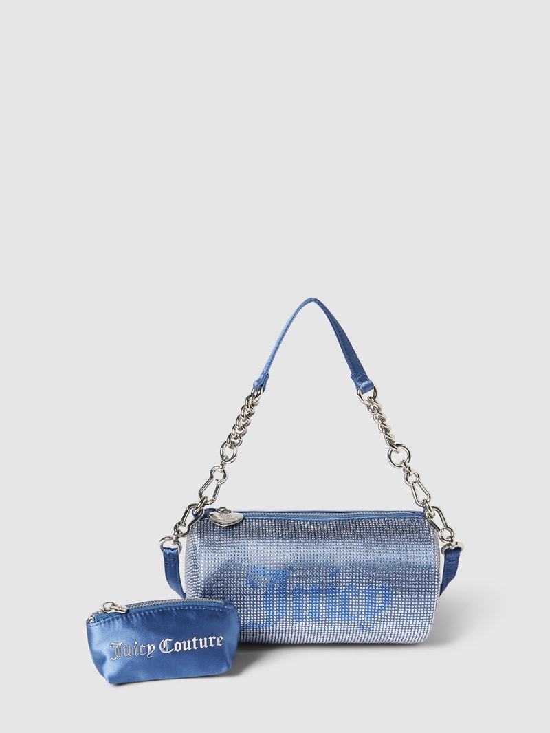 Handtasche mit Allover-Ziersteinbesatz Modell 'HAZEL' in hellblau