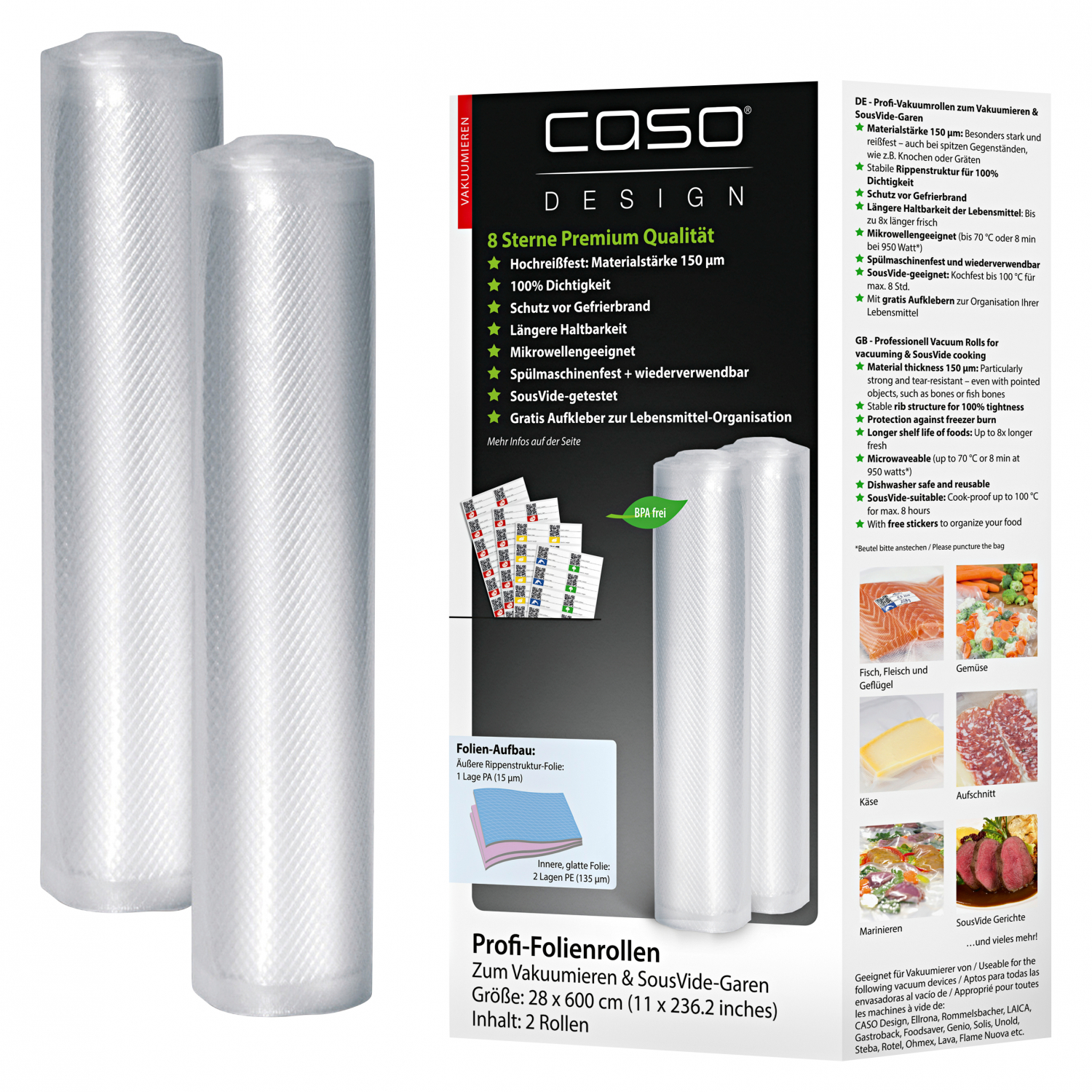 Caso Design Profi - Folienrollen (28 x 600 cm)