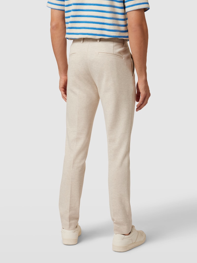 Slim Fit Hose mit Strukturmuster in stein meliert