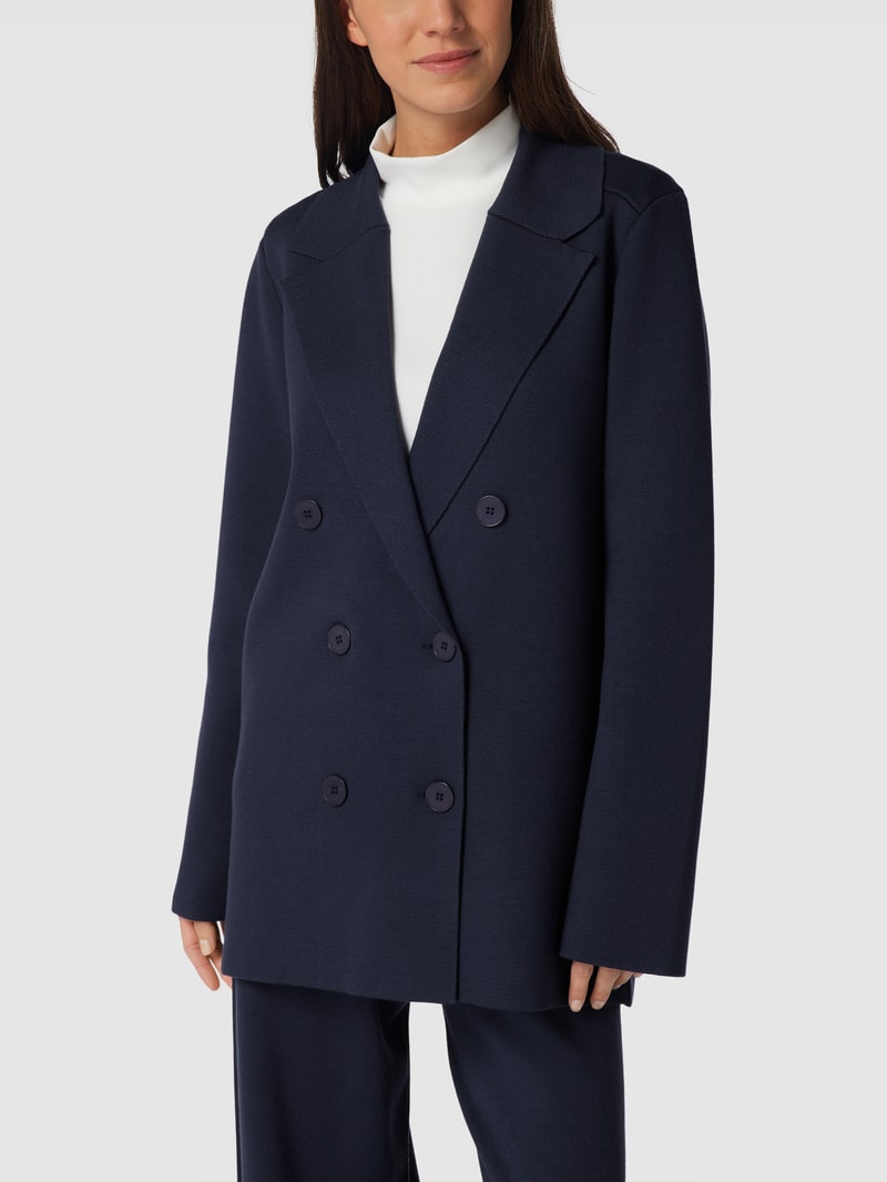 Blazer mit Reverskragen Modell 'DOUBLE BUTTONED BLAZER' in marineblau