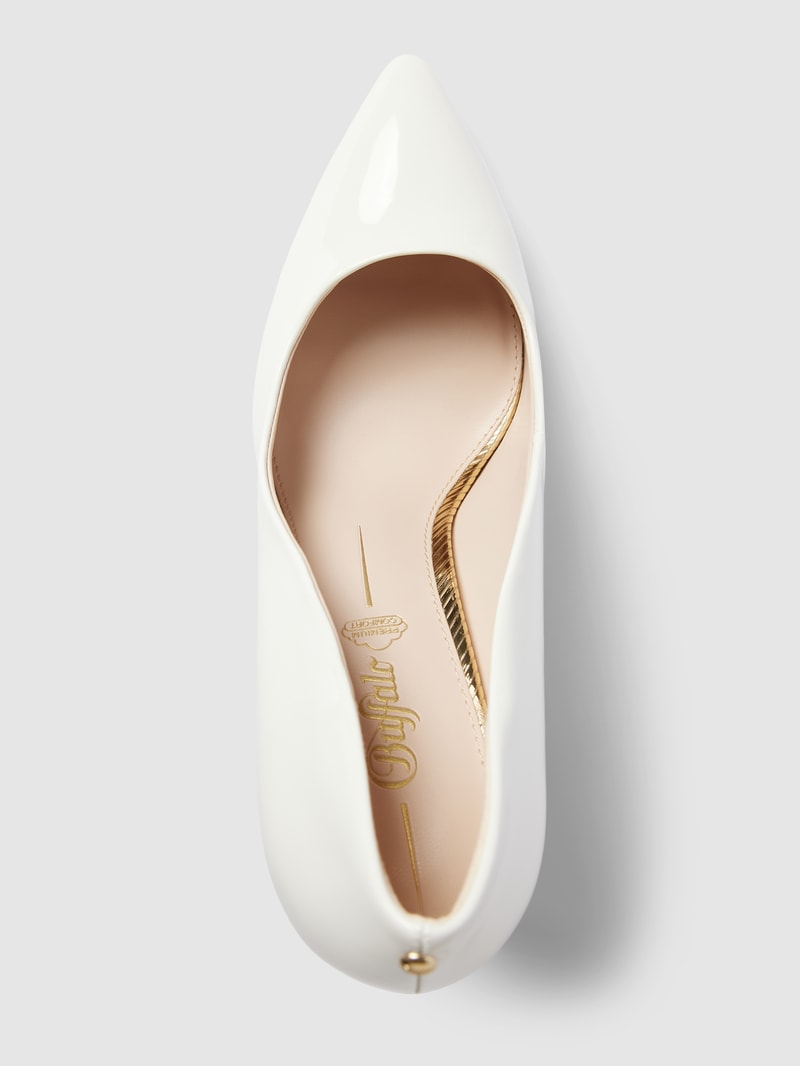 Pumps mit Label-Detail Modell 'JULIETTE' in weiß