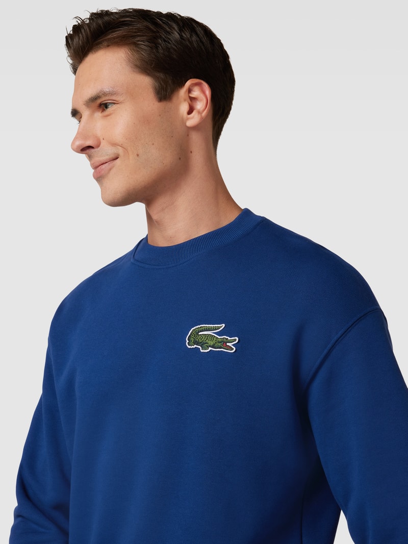 Sweatshirt mit Logo-Stitching in blau