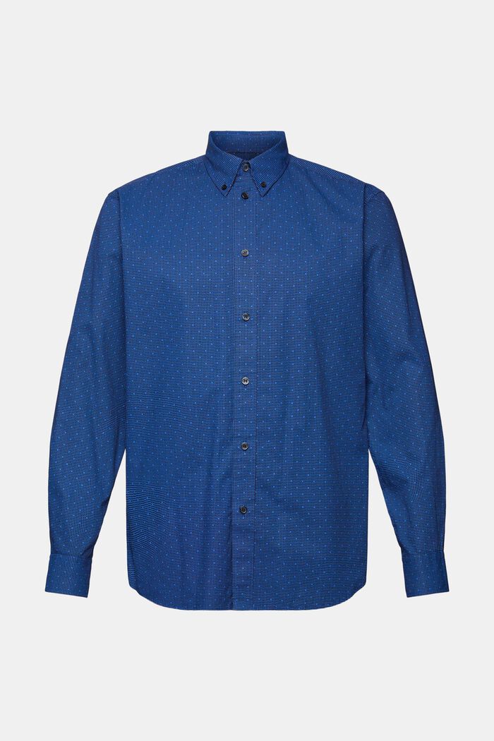 Gemustertes Button-Down-Hemd, 100 % Baumwolle