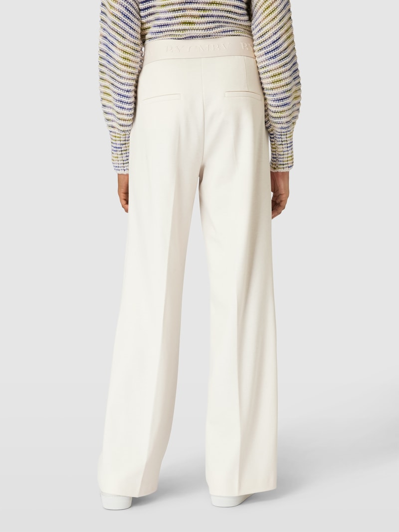 Stoffhose mit Logo-Bund in offwhite