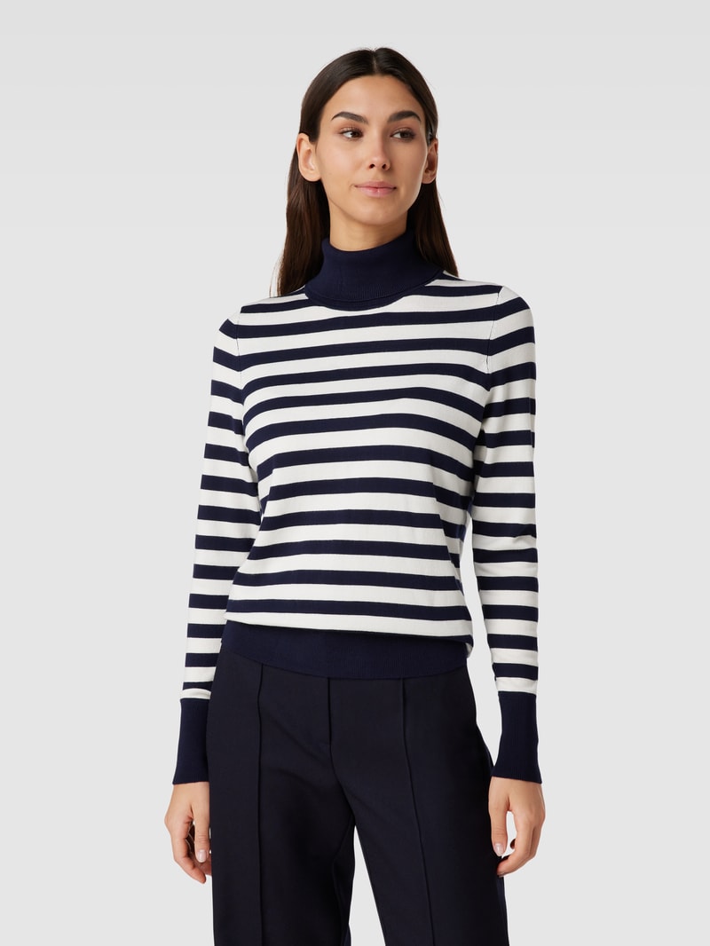 Longsleeve mit Rollkragen in dunkelblau