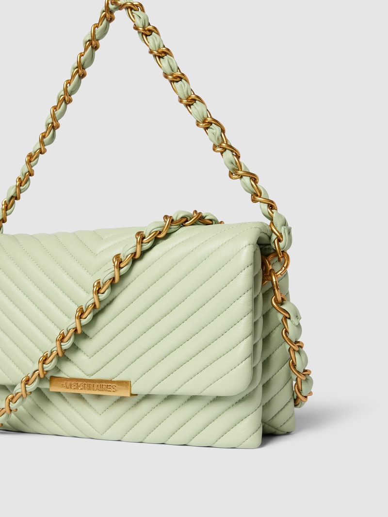 Umhängetasche mit Label-Detail Modell 'IRIS' in mint