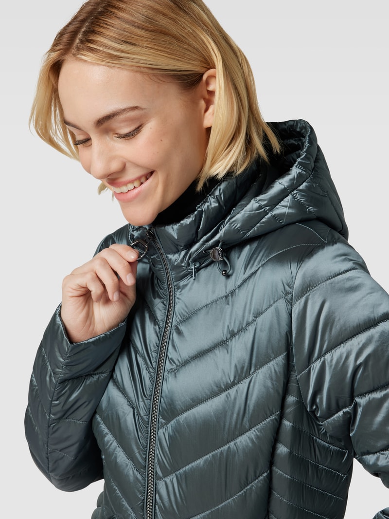 Steppjacke mit Stehkragen in marineblau