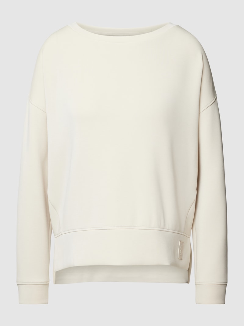 Sweatshirt mit U-Boot-Ausschnitt in beige