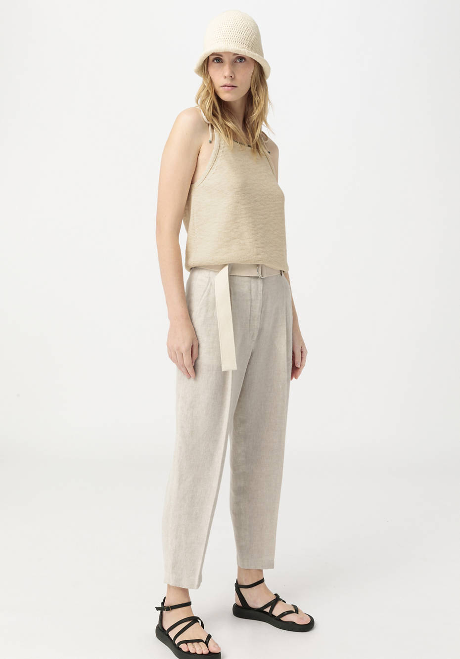 Hose High Waist aus reinem Bio-Leinen