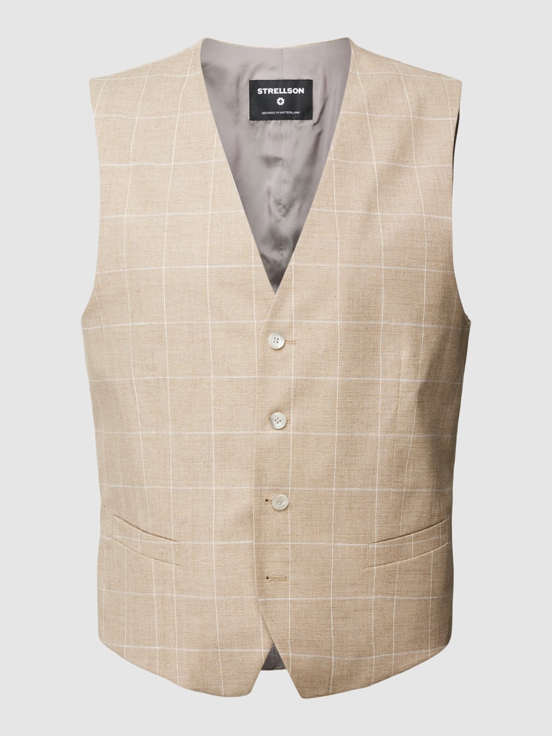 Weste mit Karomuster in beige