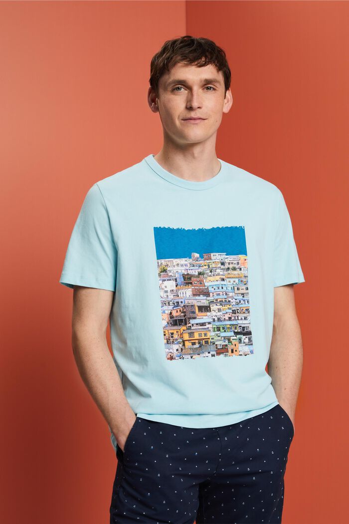 Bedrucktes Jersey-T-Shirt, 100 % Baumwolle