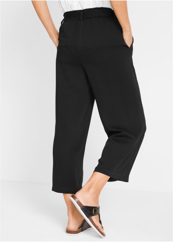 Viskose-Culotte mit Bindegürtel